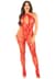Бодистокинг Leg Avenue Seamless Net and Lace Lingerie Jumpsuit One Size, Red