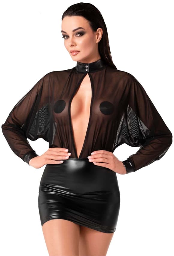 Сукня Noir Handmade F348 Powerwetlook and tulle dress - M