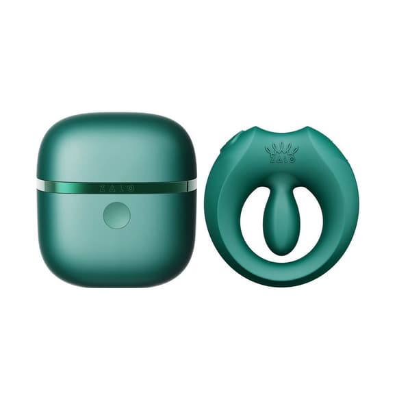 Эрекционное смарт-виброкольцо Zalo Apis Turquoise Green, до 4 часов работы, зарядный кейс