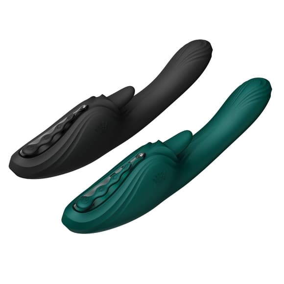 Смарт-вибратор Zalo Ares Turquoise Green, подогрев, 3 мотора, язычок для клитора, стимуляция точки G