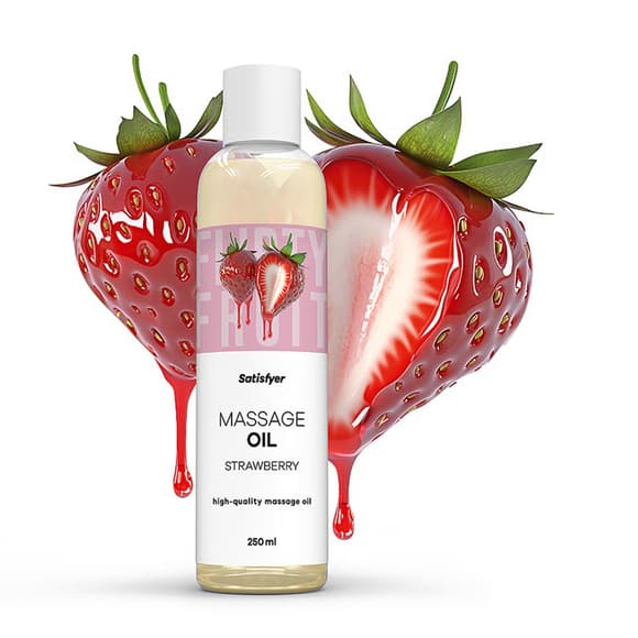 Распродажа!!! Массажное масло Satisfyer Massage Oil Strawberry 250 мл (срок 30.04.2027)