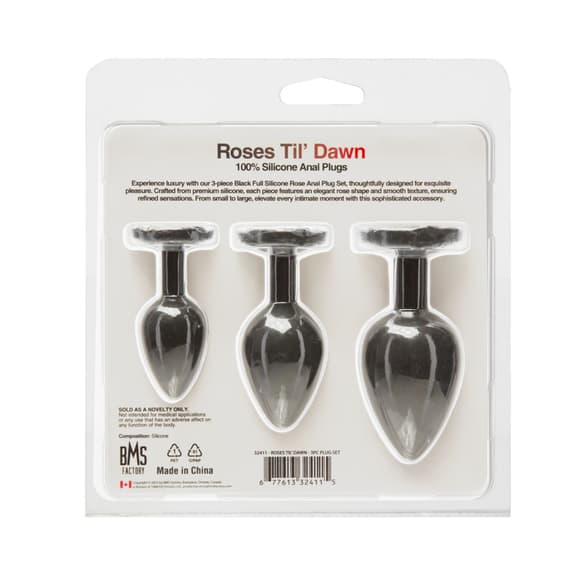 Набор силиконовых анальных пробок BMS Roses Til’ Dawn Silicone Anal Plug Kit (повреждена упаковка!!!)