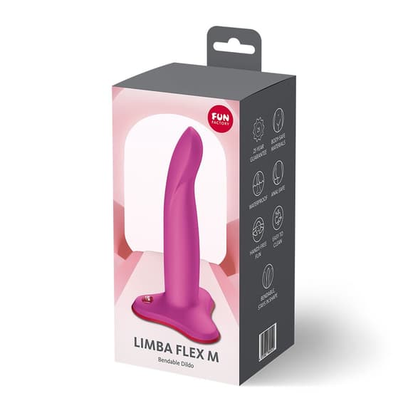 Фаллоимитатор Fun Factory LIMBA FLEX M Magenta, гибкий, с эффектом памяти, подходит для точки G