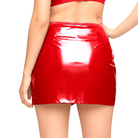 Лакована сексуальна спідниця Art of Sex - Malibu, колір червоний, XS-M