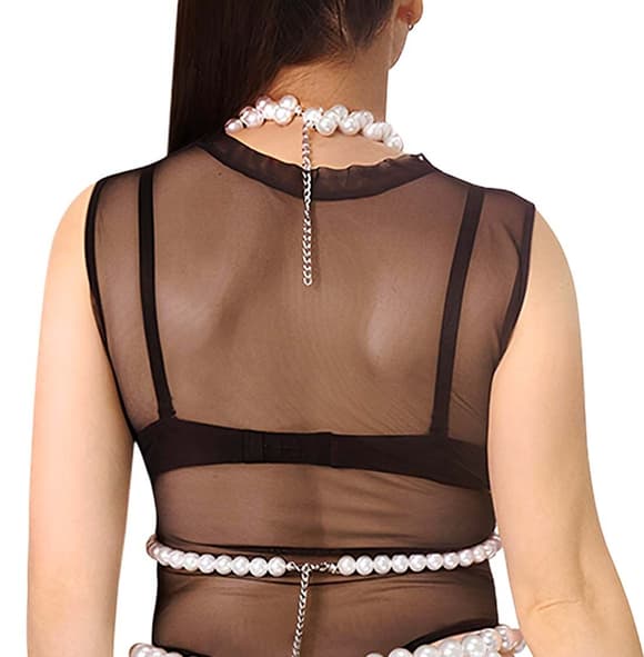 Лиф из жемчуга Art of Sex - Jasmine, цвет белый, размер XS-2XL