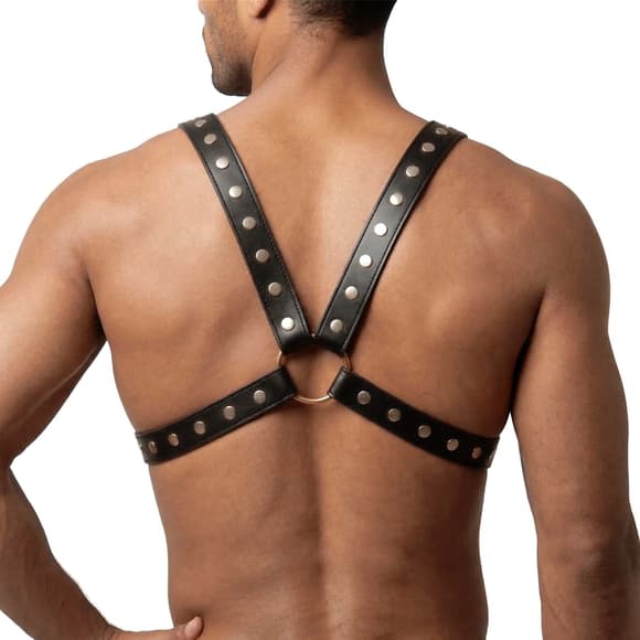 Мужская портупея Art of Sex - Spartacus, натуральная кожа, цвет черный, размер L-2XL