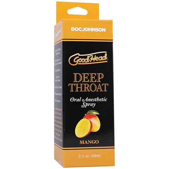 Спрей для мінету Doc Johnson GoodHead DeepThroat Spray - Mango 59 мл для глибокого мінету