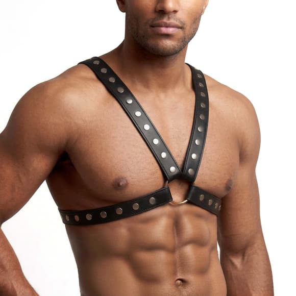 Мужская портупея Art of Sex - Spartacus, натуральная кожа, цвет черный, размер XS-M