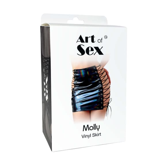  Спідниця на шнурівці Art of Sex - Molly, колір чорний з ефектом мокрого оксамиту, XS-M