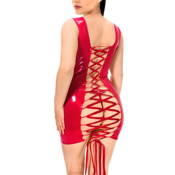 Лакована сукня на шнурівці Art of Sex - Demi, колір червоний, L-2XL
