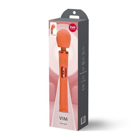 Вибромассажер Fun Factory VIM Vibrating Wand Orange, супермощный и легкий, до 6 часов работы