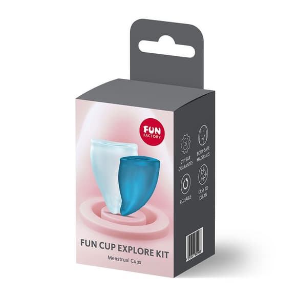 Набір менструальних чаш Fun Factory FUN CUP EXPLORE KIT, 2 шт, Multicolored Turquoise, об’єми 20 та 30 мл
