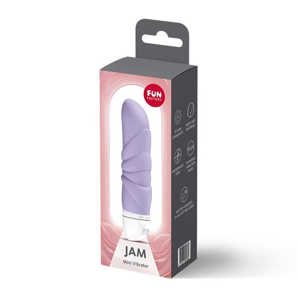 Мини-вибратор Fun Factory JAM Purple, подходит для клитора, рельефный