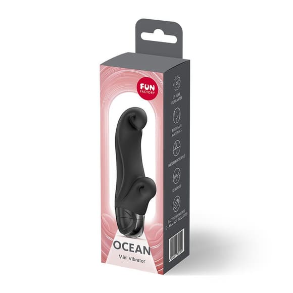 Вибратор-кролик Fun Factory OCEAN Black, для клитора и точки G, 6 режимов, на батарейках