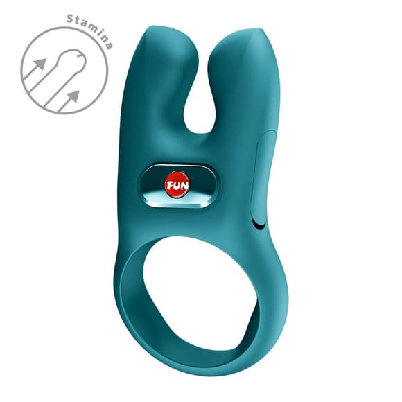 Эрекционное виброкольцо с двойной стимуляцией клитора Fun Factory NŌS CLASSIC Bottle Green, 2 мотора