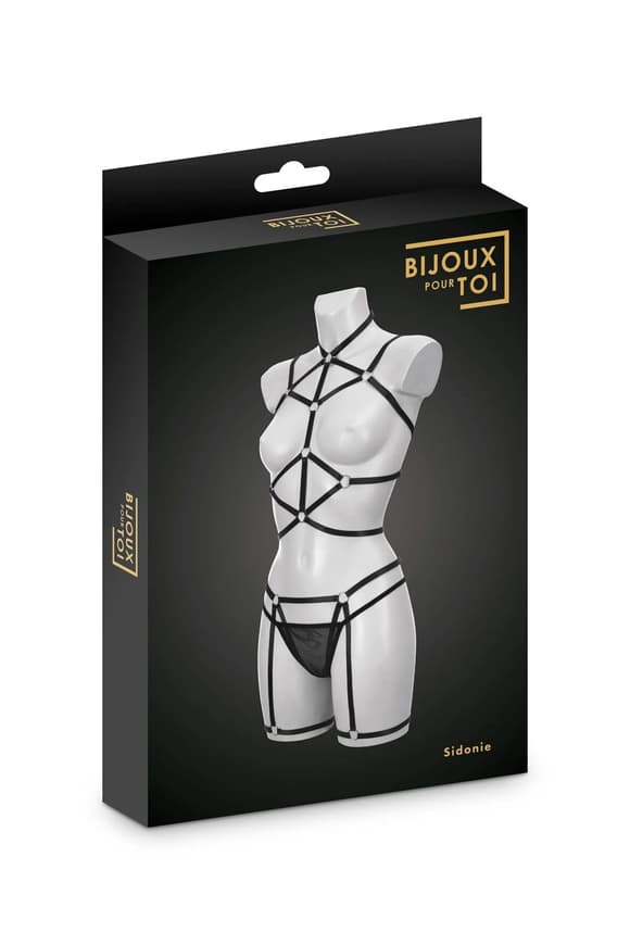 Комплект Bijoux Pour Toi - Sidonie, портупея, гартери та трусики