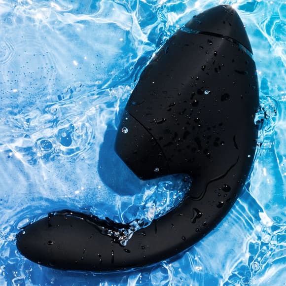 Двойной вакуумный клиторальный стимулятор с вибрацией Womanizer Next Duo - Black