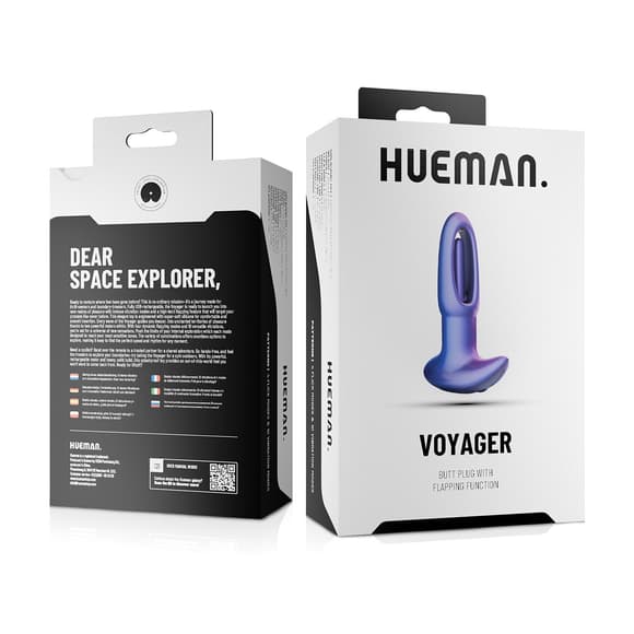 Анальна пробка з віброязичком Hueman - Voyager Butt Plug With Tapping