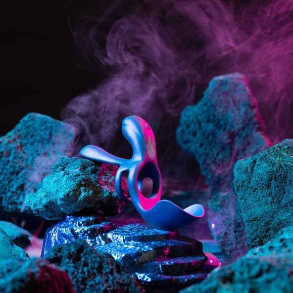 Эрекционное кольцо 3в1 Hueman - Zenith, стимуляция яичек, точки G и клитора, пульт ДУ