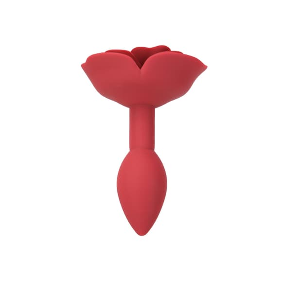 Силіконова анальна пробка Lux Active с розой - Red Rose Silicone Anal Plug