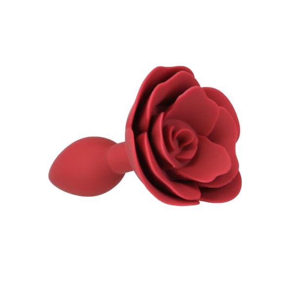 Силіконова анальна пробка Lux Active с розой - Red Rose Silicone Anal Plug