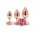 Набір анальних пробок NS Novelties Rear Assets - Trainer Kit - Rose Gold - Pink Heart