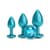 Набір анальних пробок NS Novelties Rear Assets - Trainer Kit - Iridescent Teal - Teal Gem