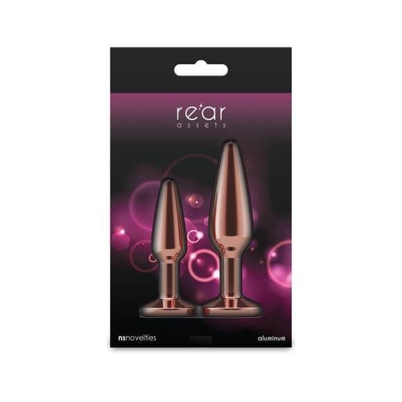На бор анальных пробок NS Novelties Rear Assets - Tapered Trainer Kit - Rose Gold - Pink