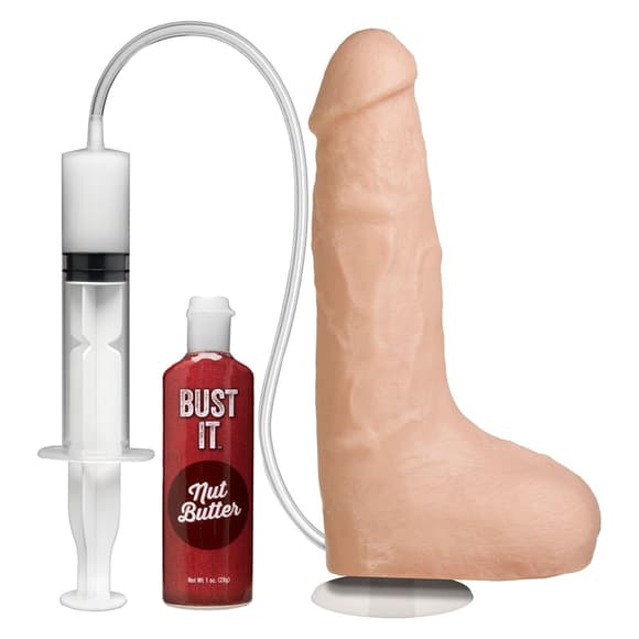 Кончающий фаллоимитатор Doc Johnson The Realistic Cock ULTRASKYN - Squirting 9,5 Inch Vanilla