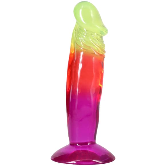 Дилдо Doc Johnson Crystal Jellies - 6.5 Inch Classic Dong - Rainbow