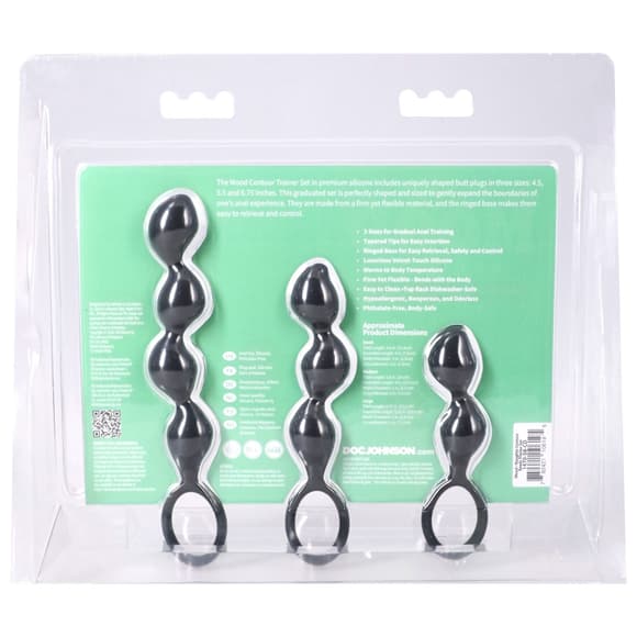 Набор анальных игрушек Doc Johnson Mood Naughty Contour Beads Trainer Set