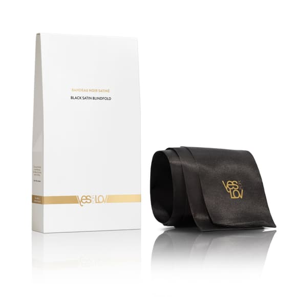  Сатинова пов'язка на очі YESforLOV BLACK SATIN BLINDFOLD (м'яте паковання!!!)