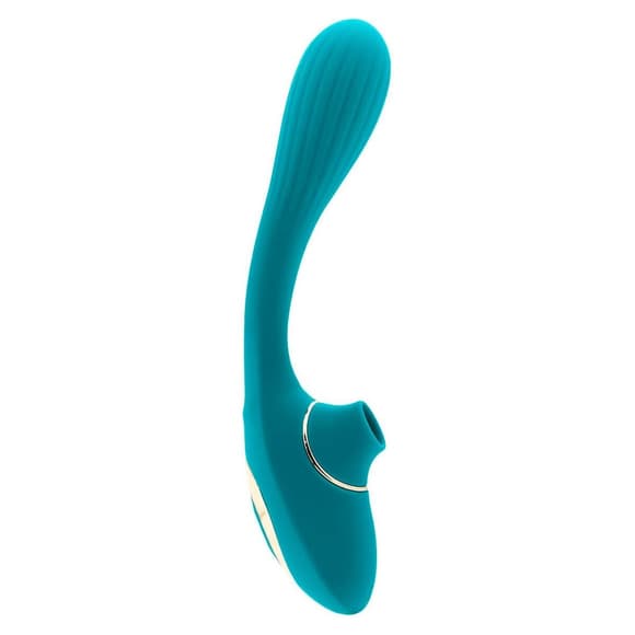 Вібратор S Pleasures Dual Suction - Turquoise