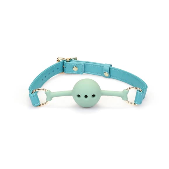 Кляп Liebe Seele Blue Lamb Leather Ball Gag with Velvet Lining