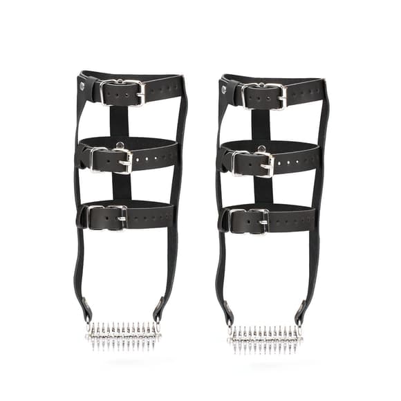 Кожаная портупея для голеностопа со шпорами Liebe Seele Leather High Heel Ankle Harness Silver