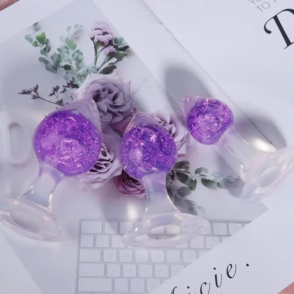 Анальна пробка Liebe Seele Heart-shaped Crystal Anal Plug - Purple Small