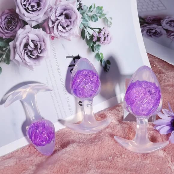 Анальна пробка Liebe Seele Icecream-shaped Crystal Anal Plug - Purple Small