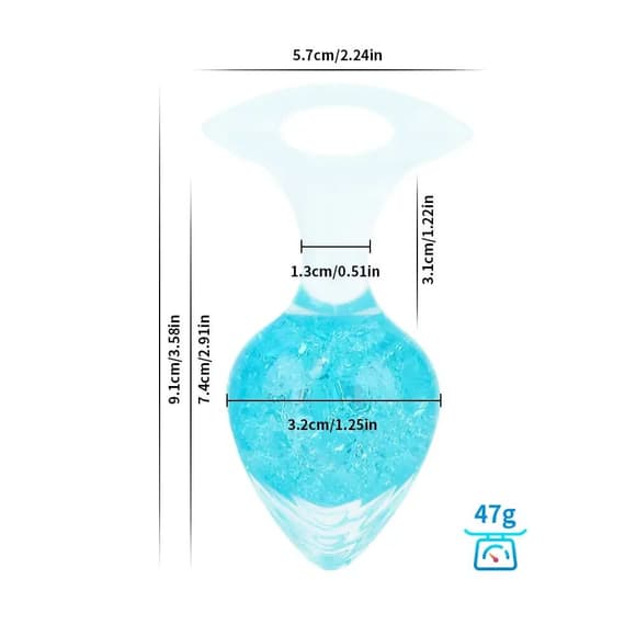 Анальна пробка Liebe Seele Heart-shaped Crystal Anal Plug - Blue Small
