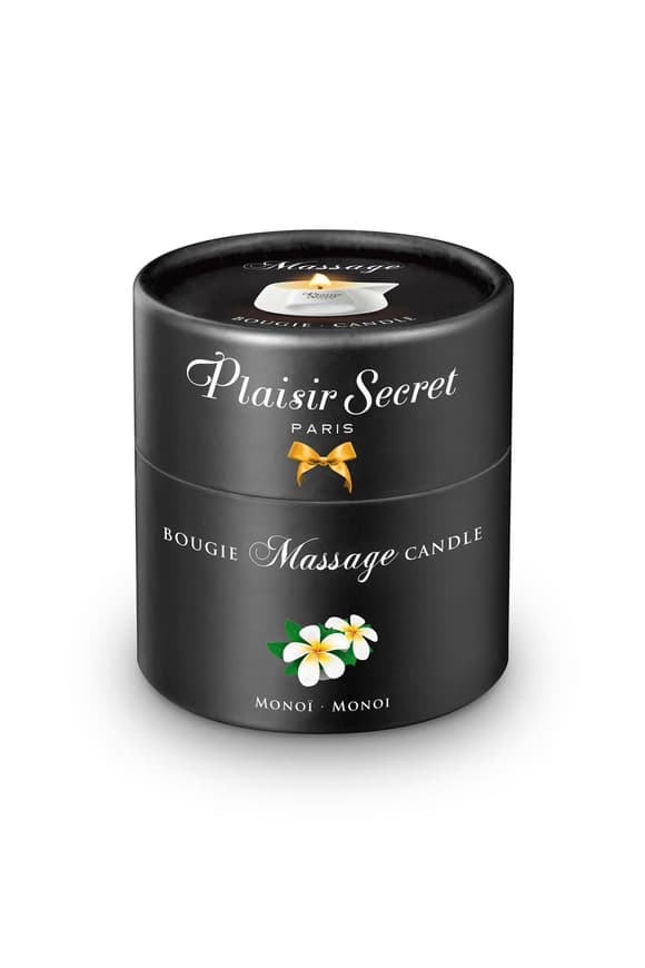Масажна свічка Plaisirs Secrets Monoi (80 мл) подарункове паковання, керамічний посуд