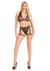 Комплект Leg Avenue Lace Bra Top and Panty with Garters One Size Black