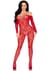 Бодістокінг Leg Avenue Crotchless Fishnet Bodystocking One Size Red