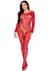 Бодістокінг Leg Avenue Crotchless Fishnet Bodystocking One Size Red