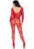 Бодістокінг Leg Avenue Crotchless Fishnet Bodystocking One Size Red