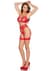 Комплект Leg Avenue Bra Top,G-String and Harness One Size Red