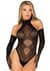Боді Leg Avenue Lace Halter Teddy and Long Gloves One Size Black