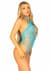 Мереживне тедді Leg Avenue Lace and net halter teddy One size Turquoise, глибокий виріз, халтер
