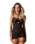 Бебі-дол Obsessive Arrowel Black chemise L/XL, з декоративним чокером та гартерами
